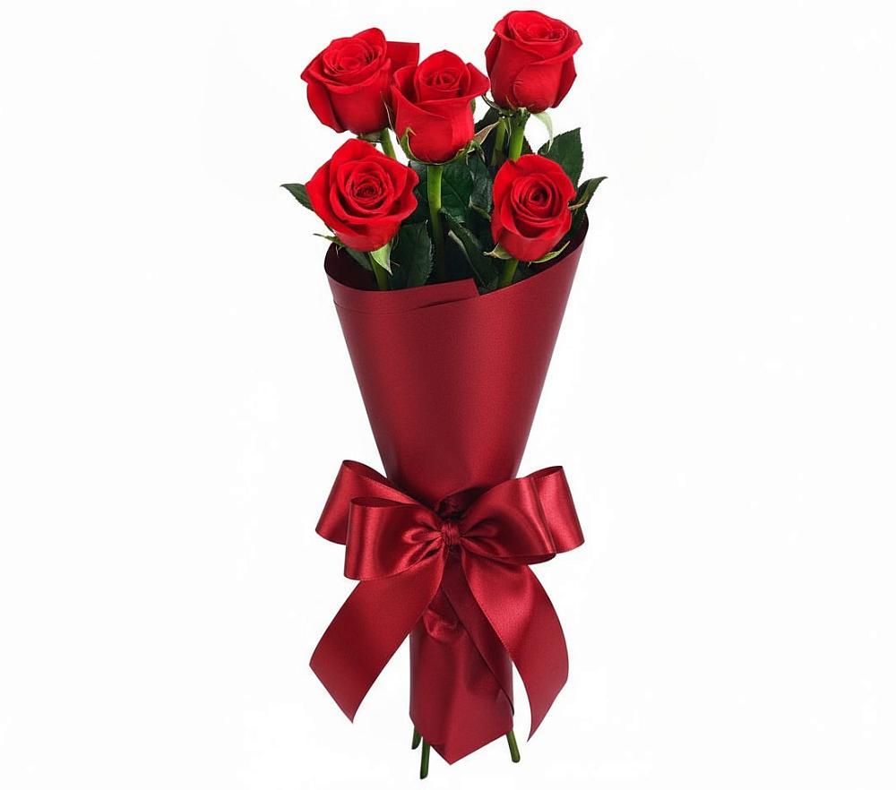 Букет 5 Красных роз Эдлесс Лав в Майдарово