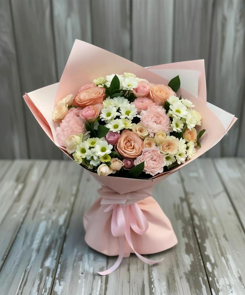 Букет цветов из: Гвоздики, Розы и Хризантемы в Майдарово