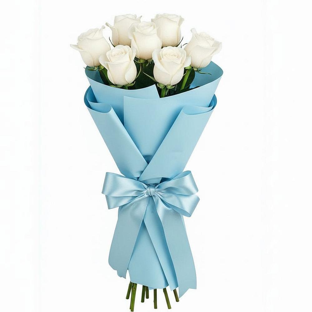 Букет 7 белых роз Проуд в Майдарово