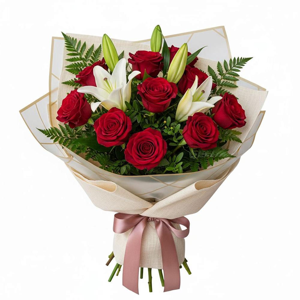 Букет цветов из: Лилии и Розы в Майдарово