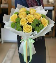 Букет цветов из:  Хризантемы и Розы в Майдарово