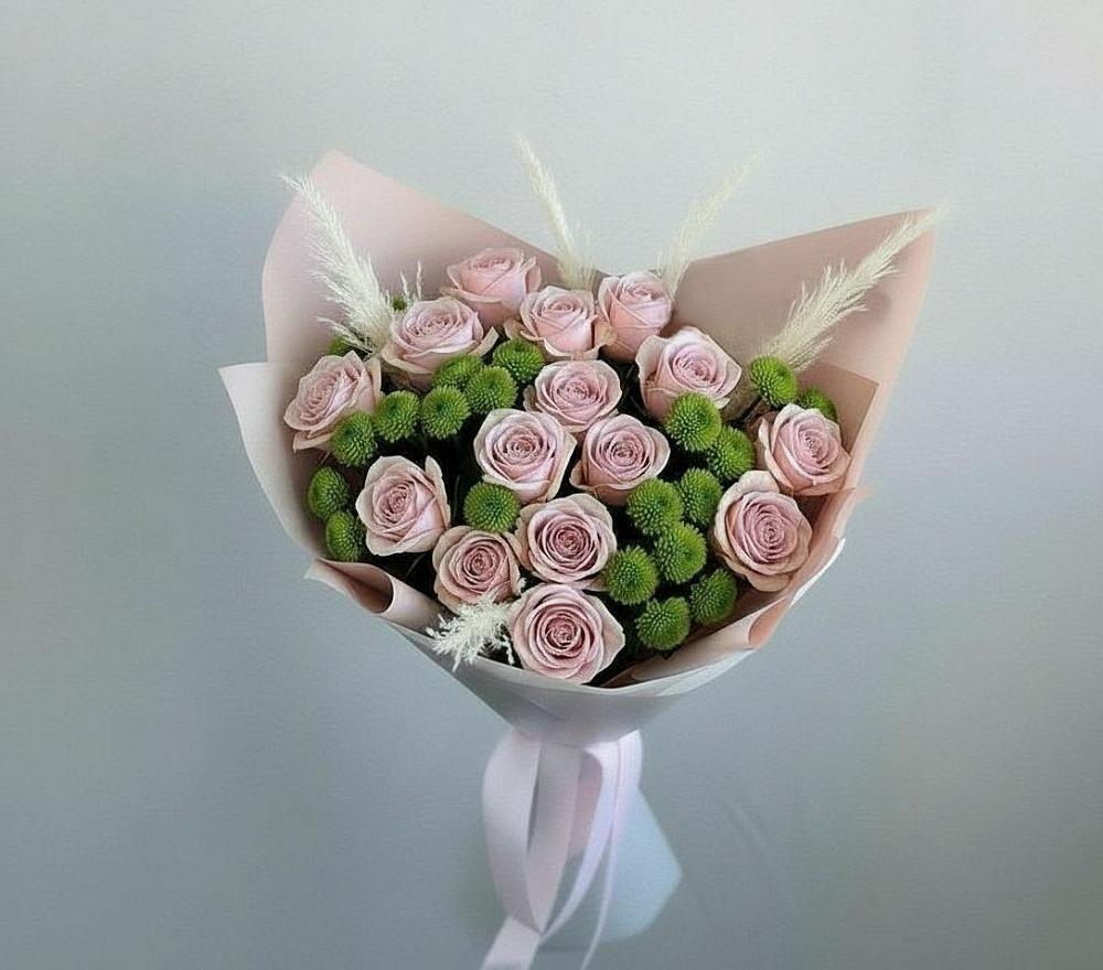 Букет цветов из: Розы и Хризантемы в Майдарово