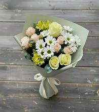 Букет цветов из:  Альстромерии, Розы и Хризантемы в Майдарово