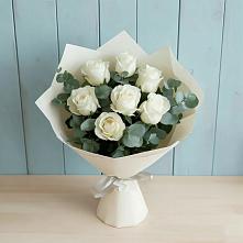 Букет Белые розы в Эвкалипте #REPLACE_PRED# Майдарово